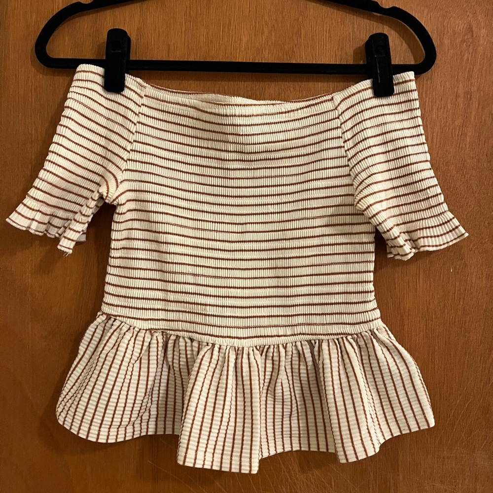 Striped off shoulder top